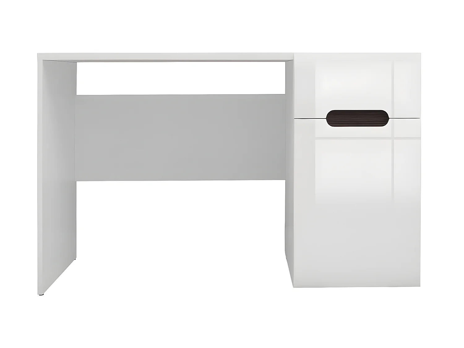 Bureau 1 tiroir 1 porte Darrel Blanc laqué et Bois