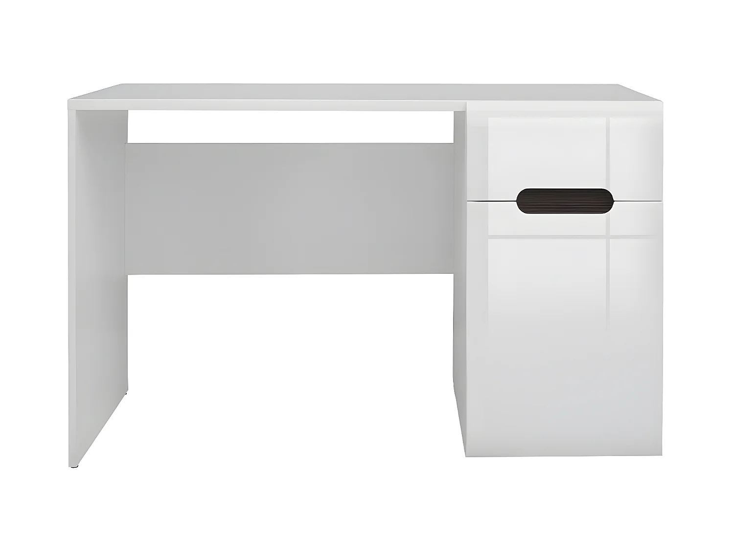 Bureau 1 tiroir 1 porte Darrel Blanc laqué et Bois