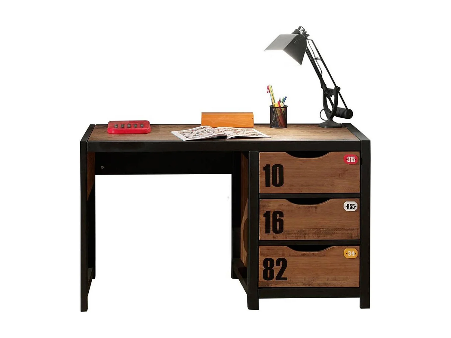 Bureau Enfant "Alex" 130cm Marron & Noir