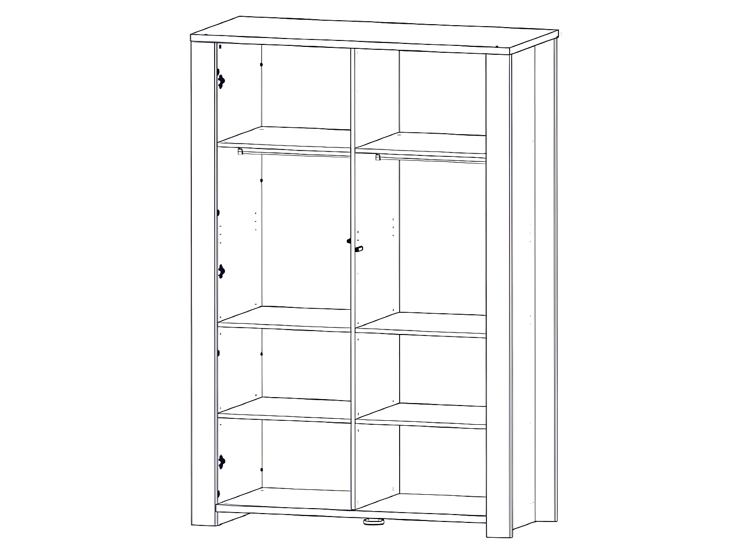 Armoire 2 portes Antonin Bois et blanc