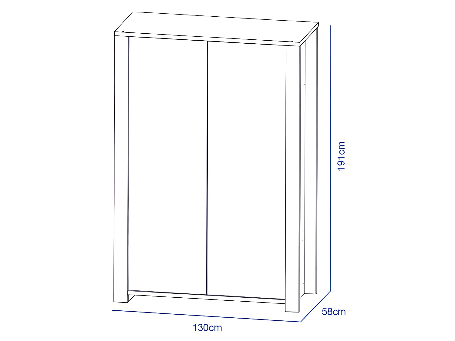 Armoire 2 portes Antonin Bois et blanc