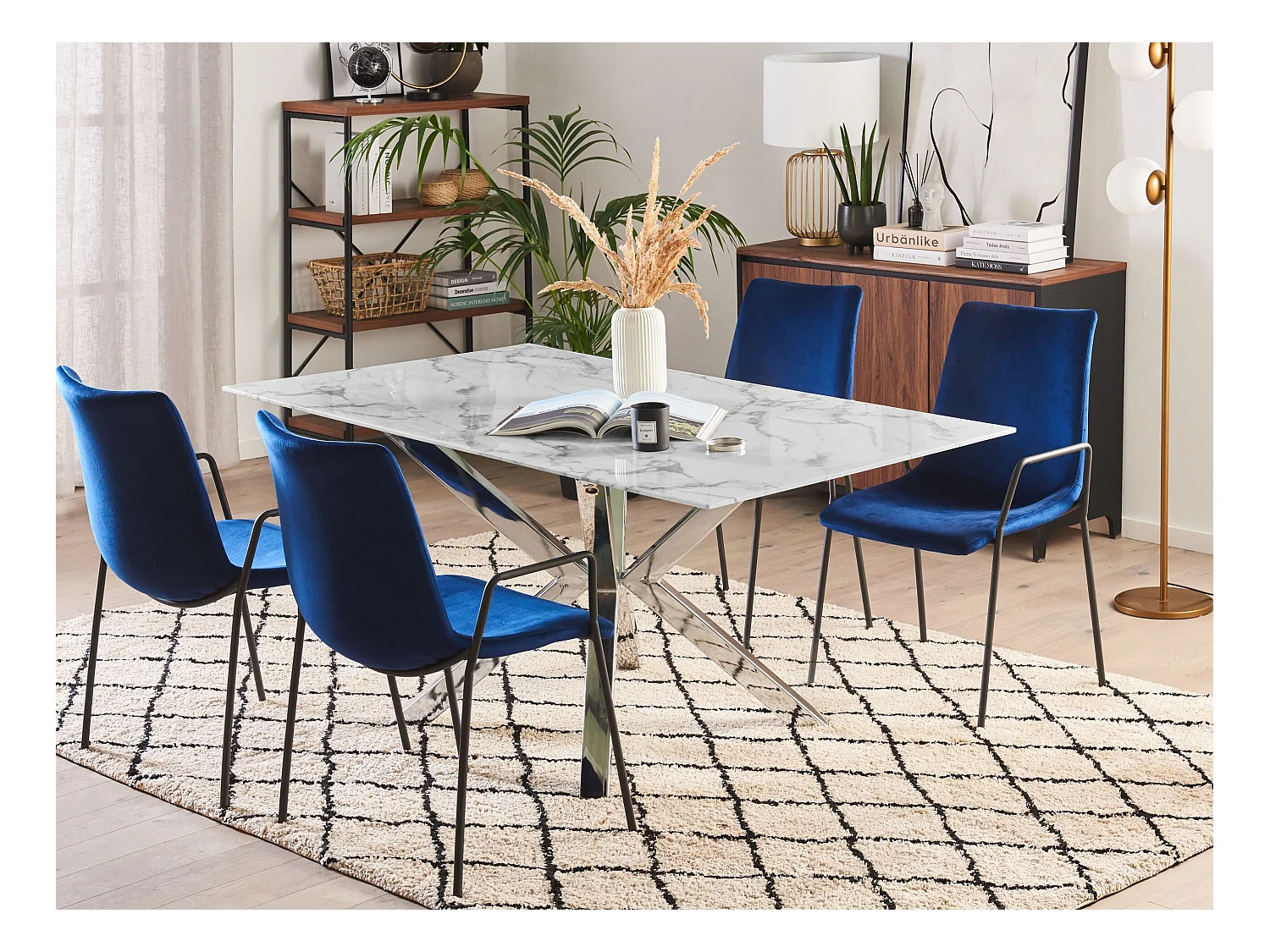 Table de repas SABROSA Argenté 160 cm 90 cm