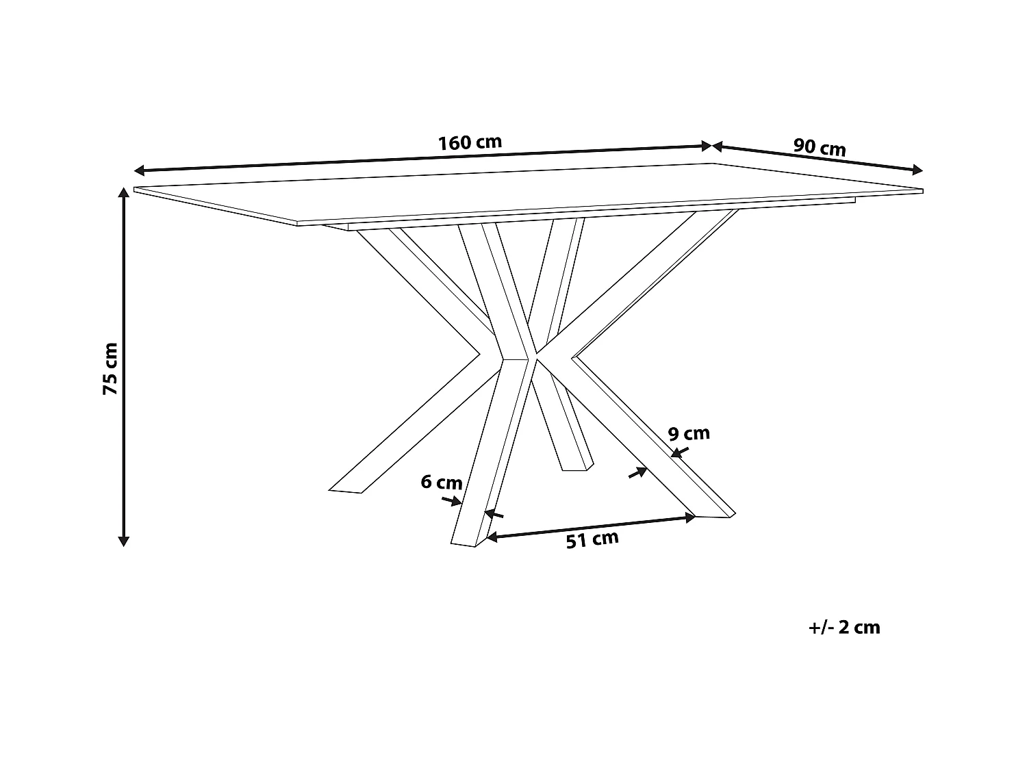 Table de repas SABROSA Argenté 160 cm 90 cm