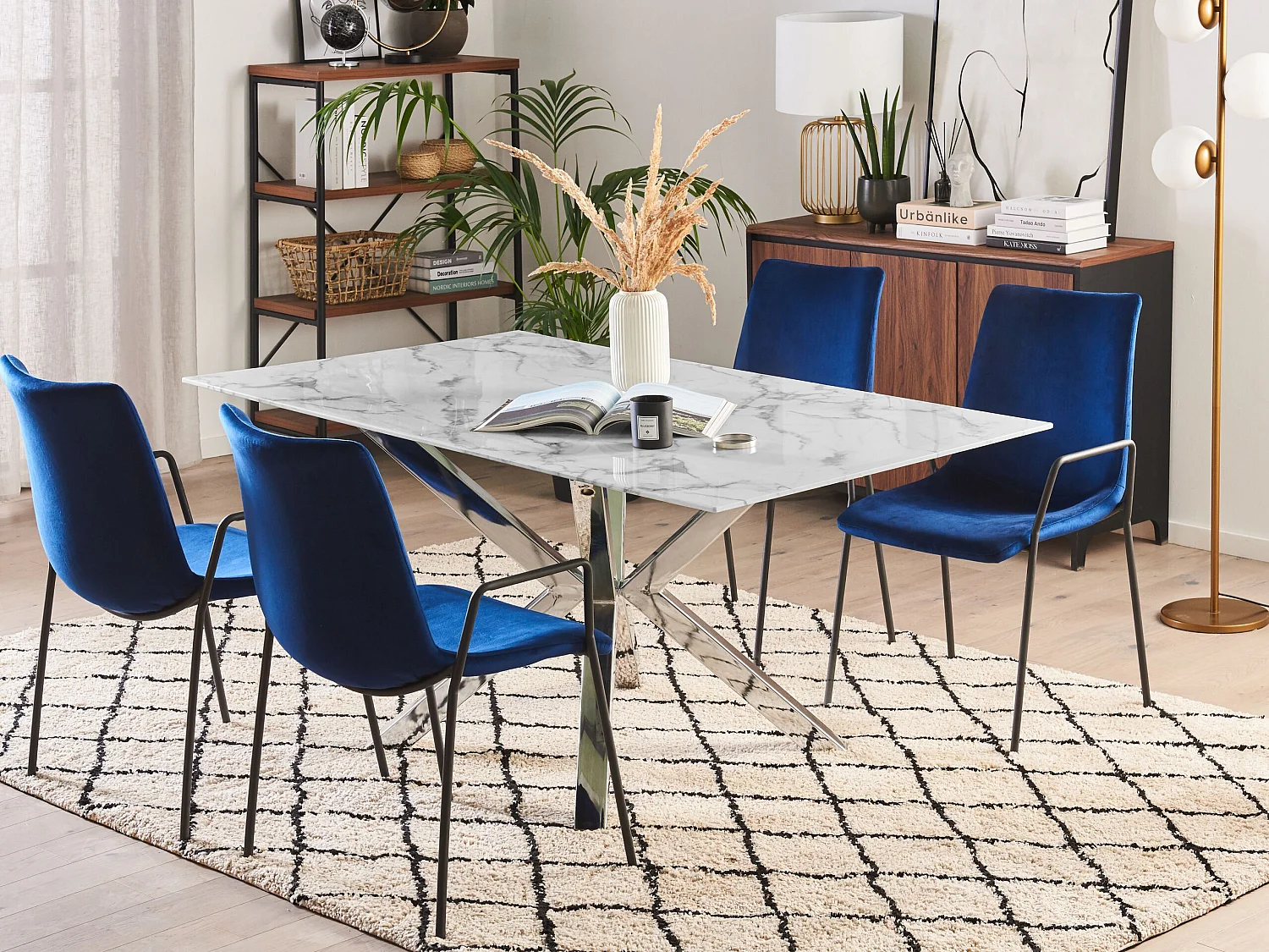 Table de repas SABROSA Argenté 160 cm 90 cm