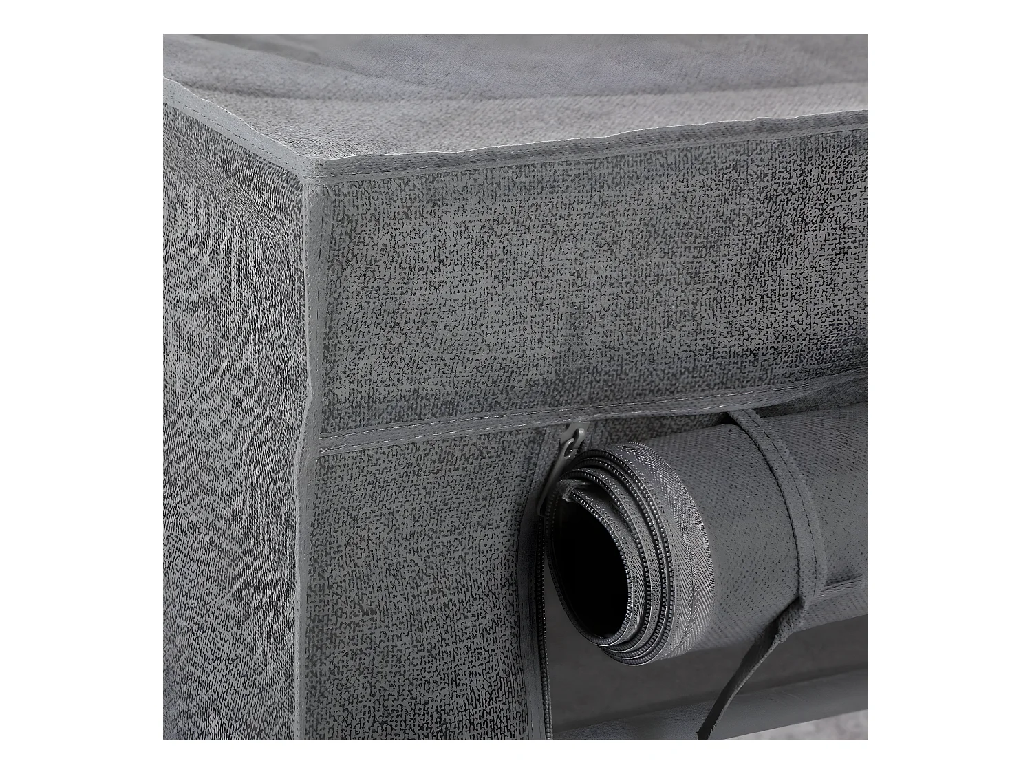 Meuble à chaussures, armoire à chaussures en tissu coloris gris anthracite - Longueur 59 x Profondeur 29 x Hauteur 89 cm