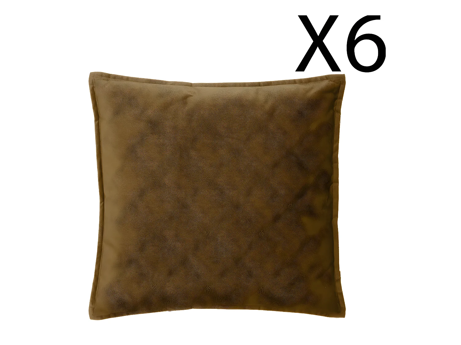 Lot de 6 coussins déhoussables en polyester coloris Mordoré - longueur 45 x Profondeur 5 x Hauteur 45 cm