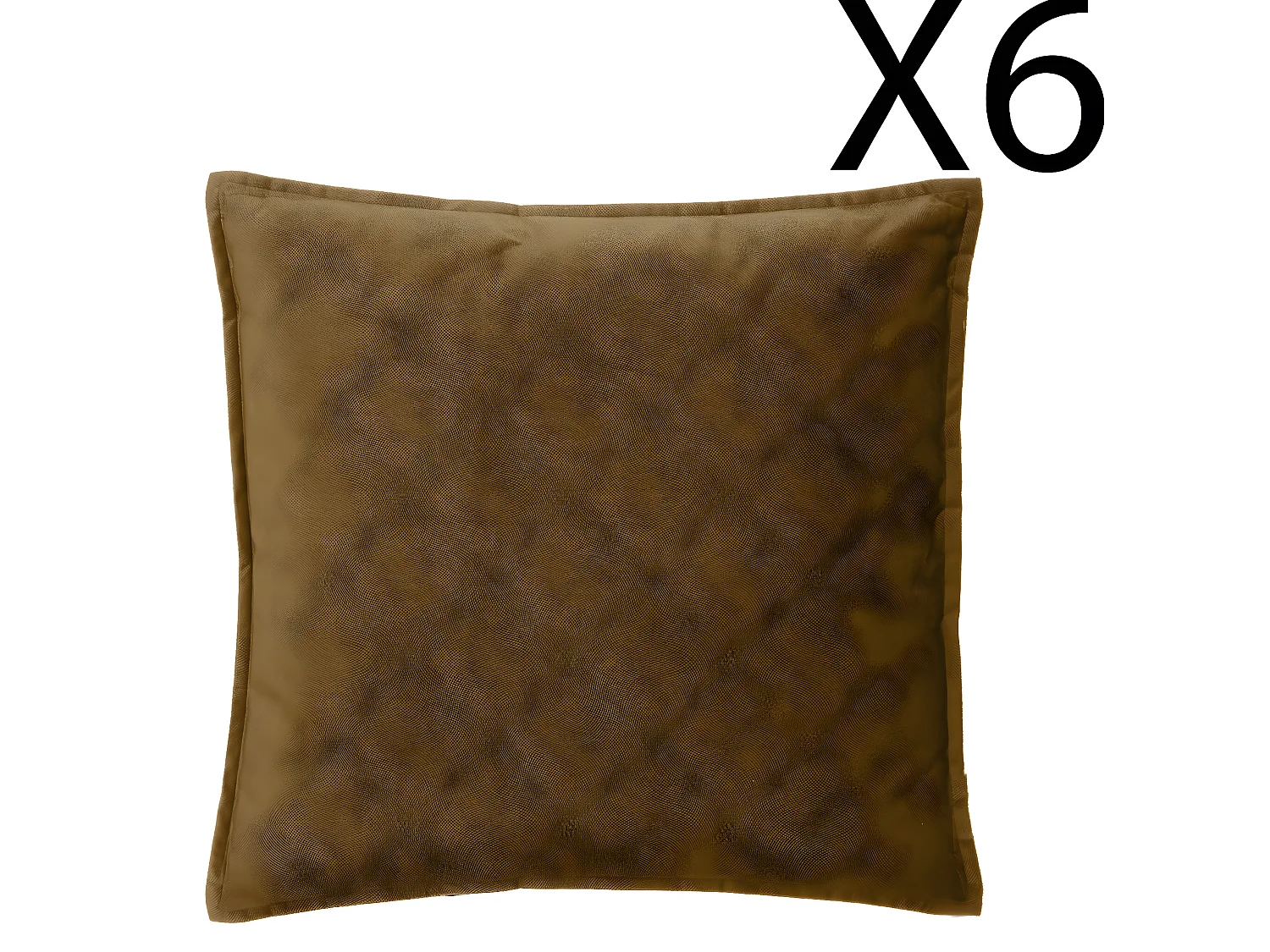 Lot de 6 coussins déhoussables en polyester coloris Mordoré - longueur 45 x Profondeur 5 x Hauteur 45 cm