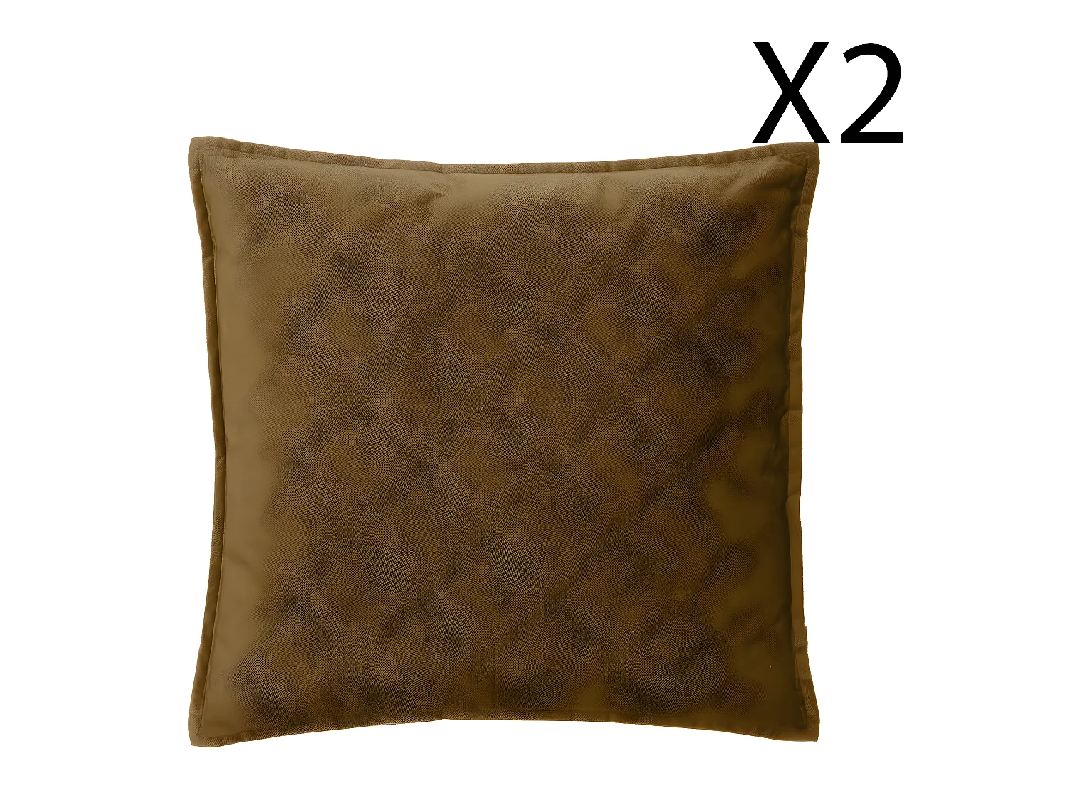 Lot de 2 coussins déhoussables en polyester coloris Mordoré - longueur 45 x Profondeur 5 x Hauteur 45 cm