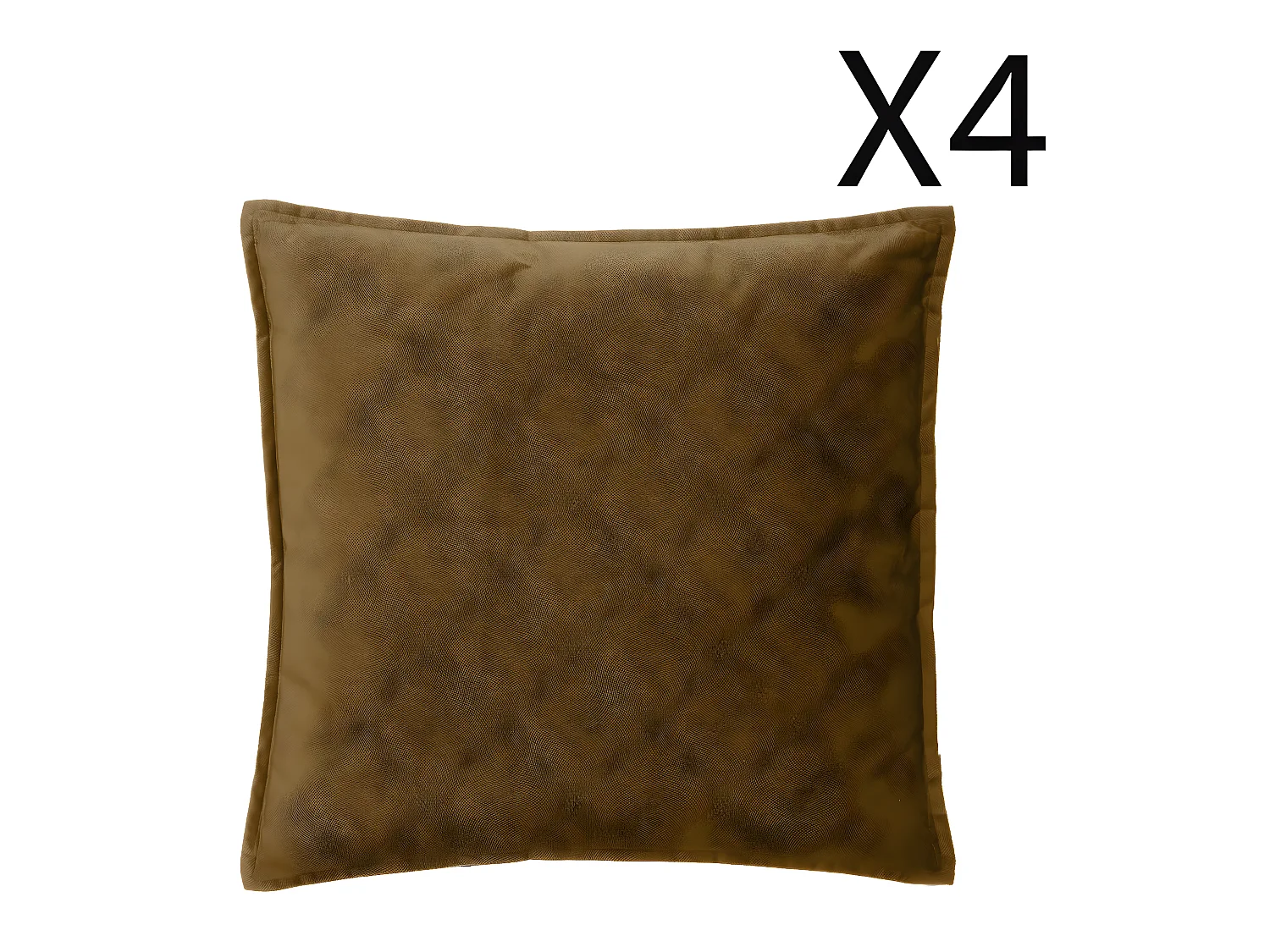 Lot de 4 coussins déhoussables en polyester coloris Mordoré - longueur 45 x Profondeur 5 x Hauteur 45 cm
