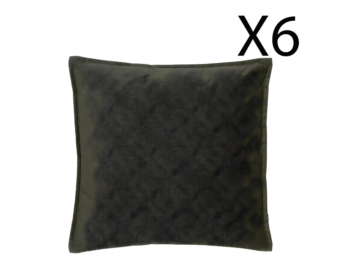 Lot de 6 coussins déhoussables en polyester coloris vert kaki - longueur 45 x Profondeur 5 x Hauteur 45 cm