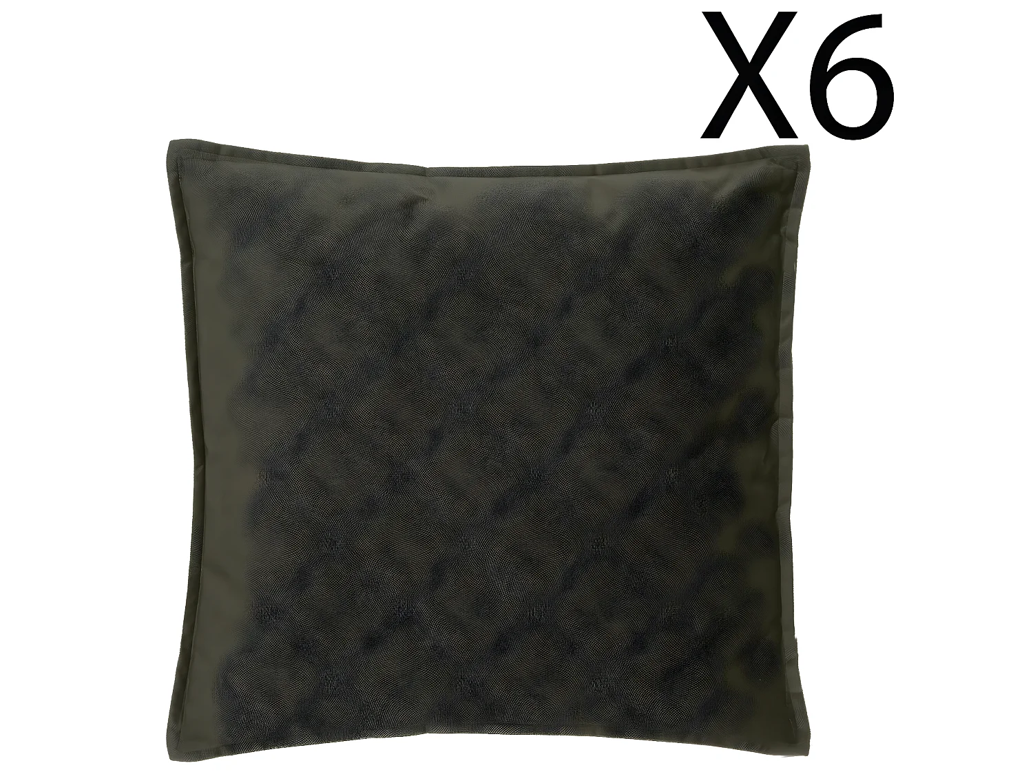 Lot de 6 coussins déhoussables en polyester coloris vert kaki - longueur 45 x Profondeur 5 x Hauteur 45 cm