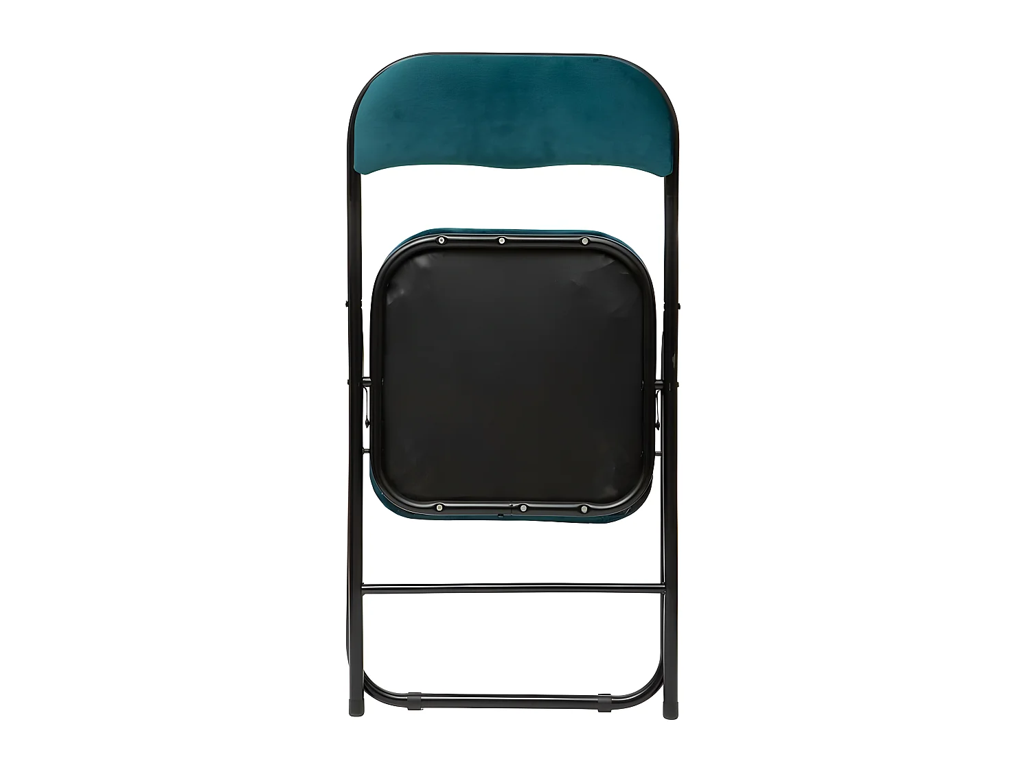 Lot de 6 chaises pliantes en métal coloris bleu canard - Longueur 44 x Profondeur 48 x Hauteur 79 cm