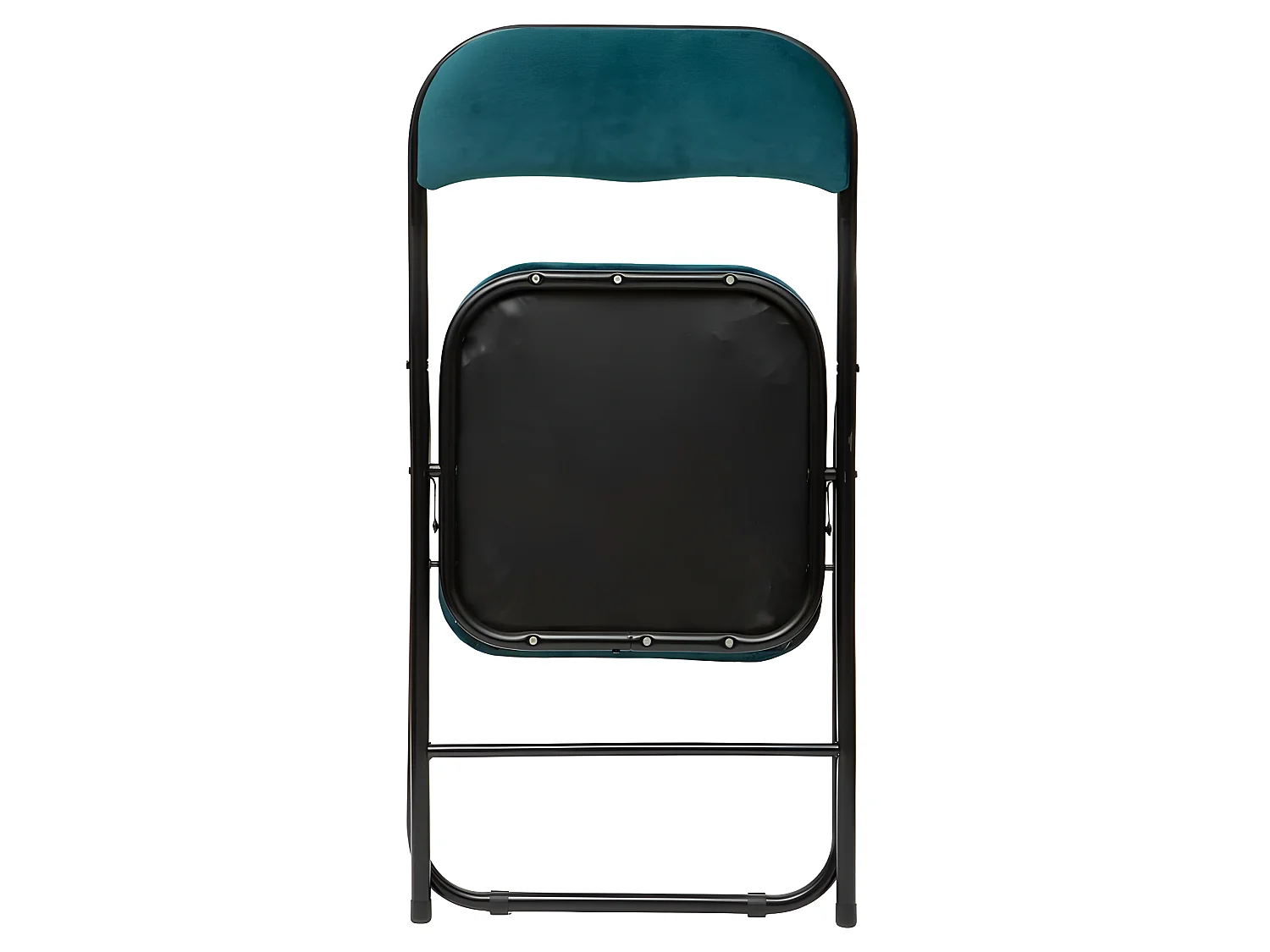 Lot de 6 chaises pliantes en métal coloris bleu canard - Longueur 44 x Profondeur 48 x Hauteur 79 cm