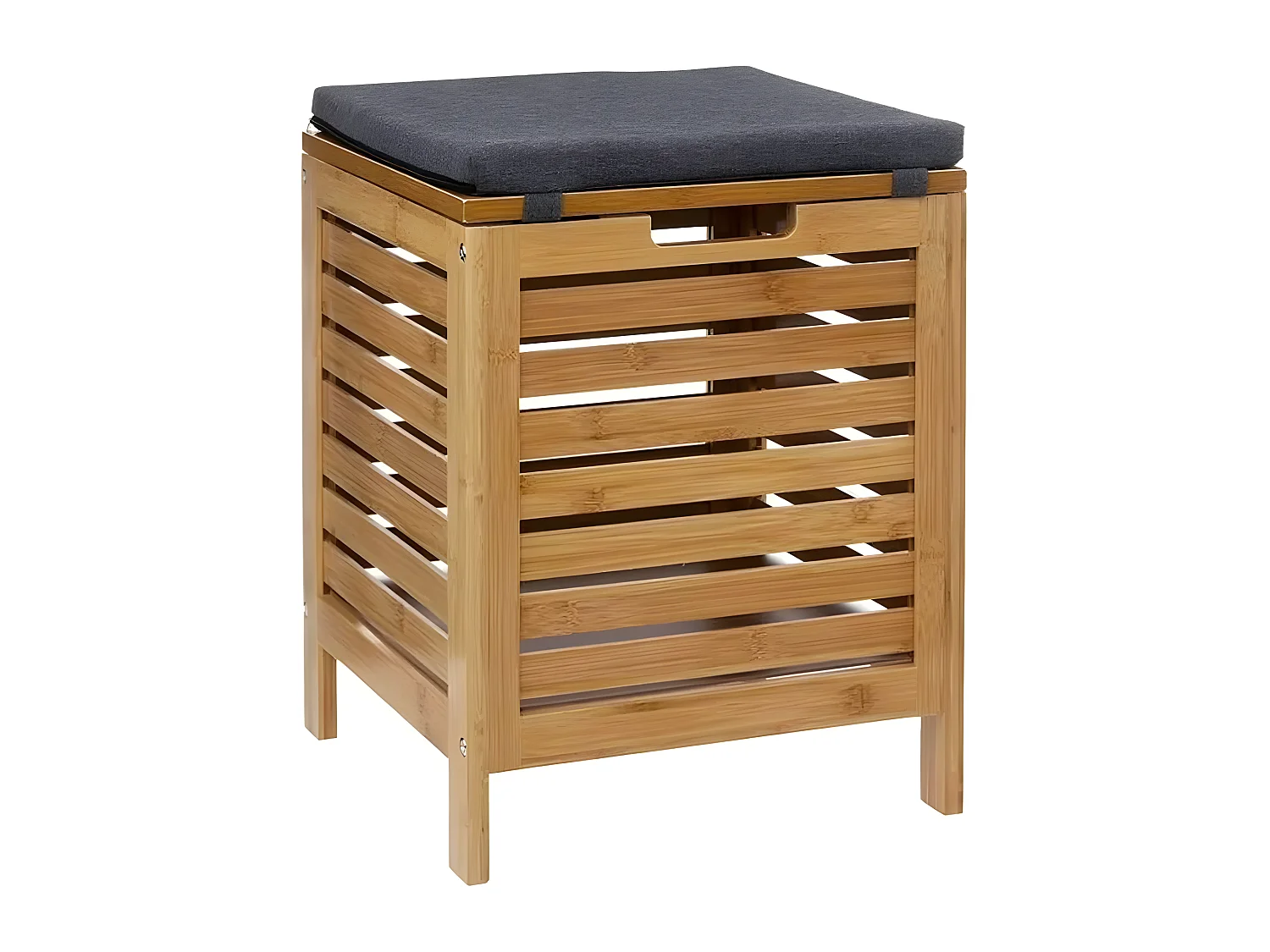Banc de rangement, coffre de rangement en bois coloris naturel - longueur 35 x Profondeur 35 x Hauteur 49 cm