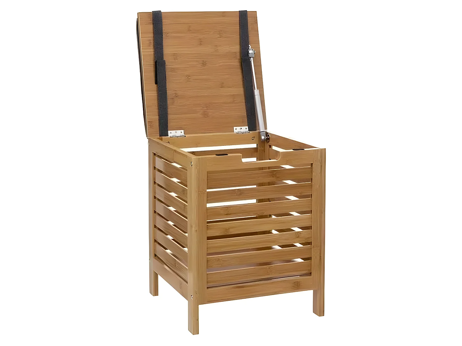 Banc de rangement, coffre de rangement en bois coloris naturel - longueur 35 x Profondeur 35 x Hauteur 49 cm
