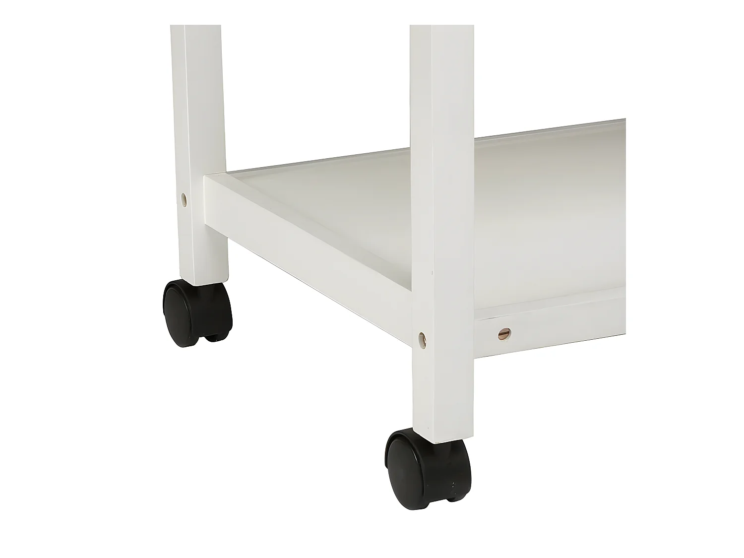 Desserte de cuisine en bois coloris blanc, naturel - Longueur 78 x Profondeur 48 x Hauteur 87 cm