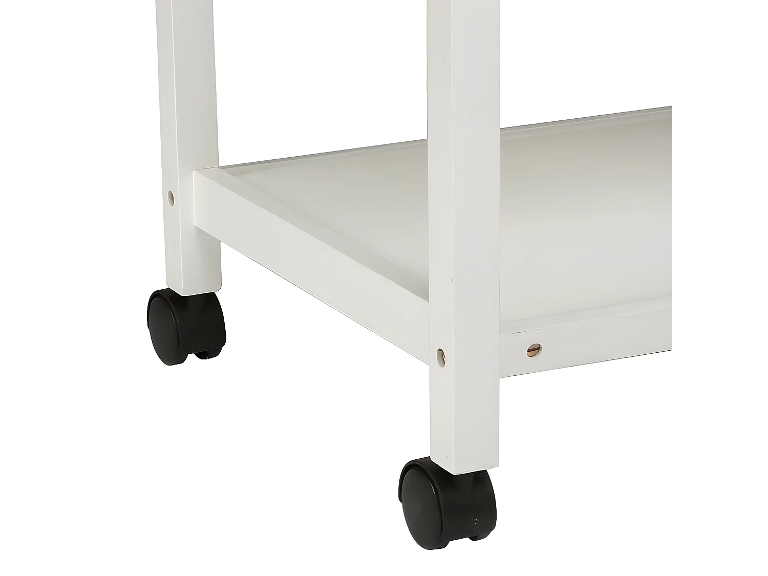 Desserte de cuisine en bois coloris blanc, naturel - Longueur 78 x Profondeur 48 x Hauteur 87 cm