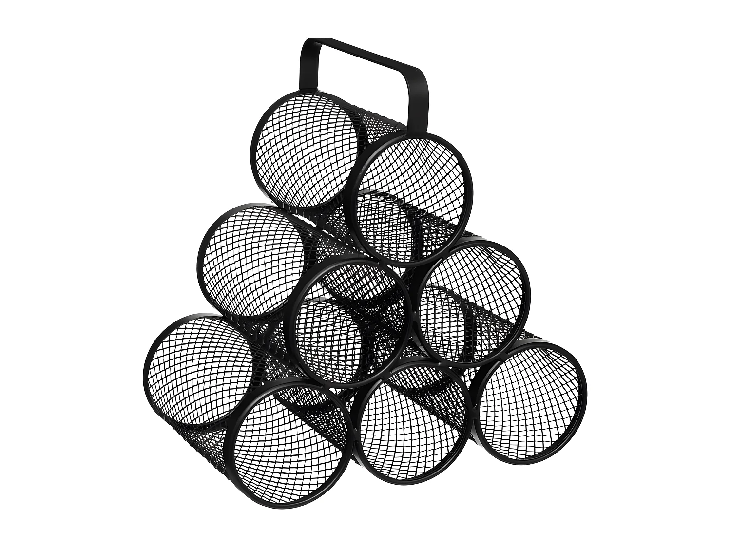 Rack à bouteilles, range bouteilles en métal coloris noir - Longueur 28 x Profondeur 18,5 x Hauteur 25 cm