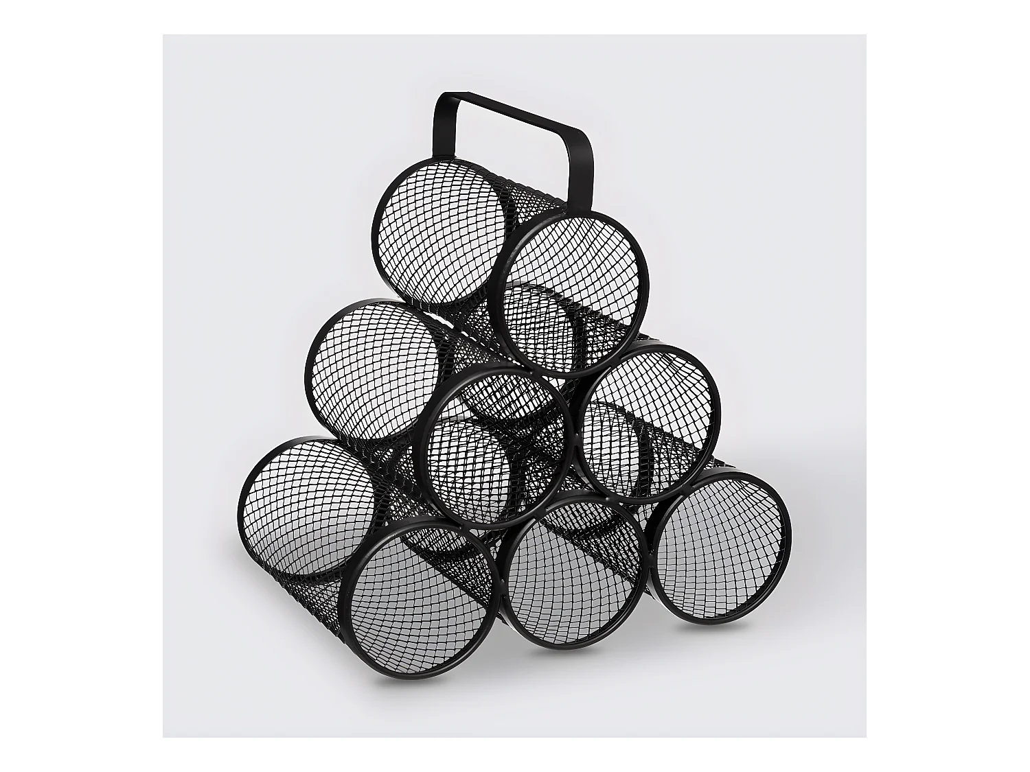 Rack à bouteilles, range bouteilles en métal coloris noir - Longueur 28 x Profondeur 18,5 x Hauteur 25 cm
