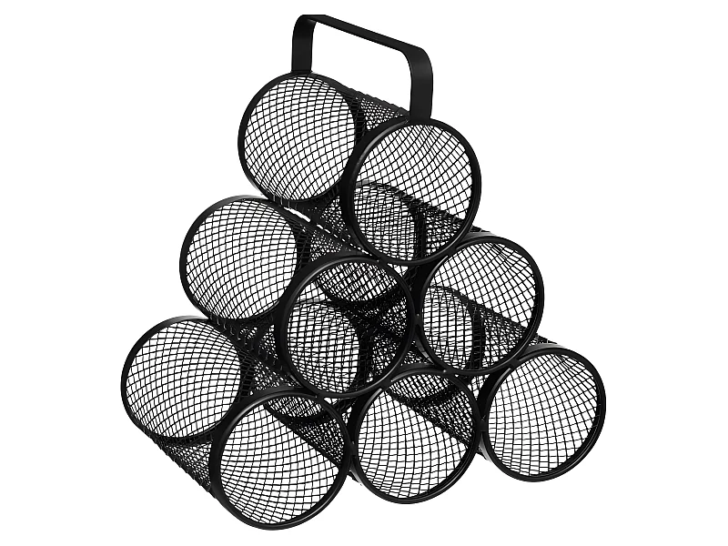 Rack à bouteilles, range bouteilles en métal coloris noir - Longueur 28 x Profondeur 18,5 x Hauteur 25 cm