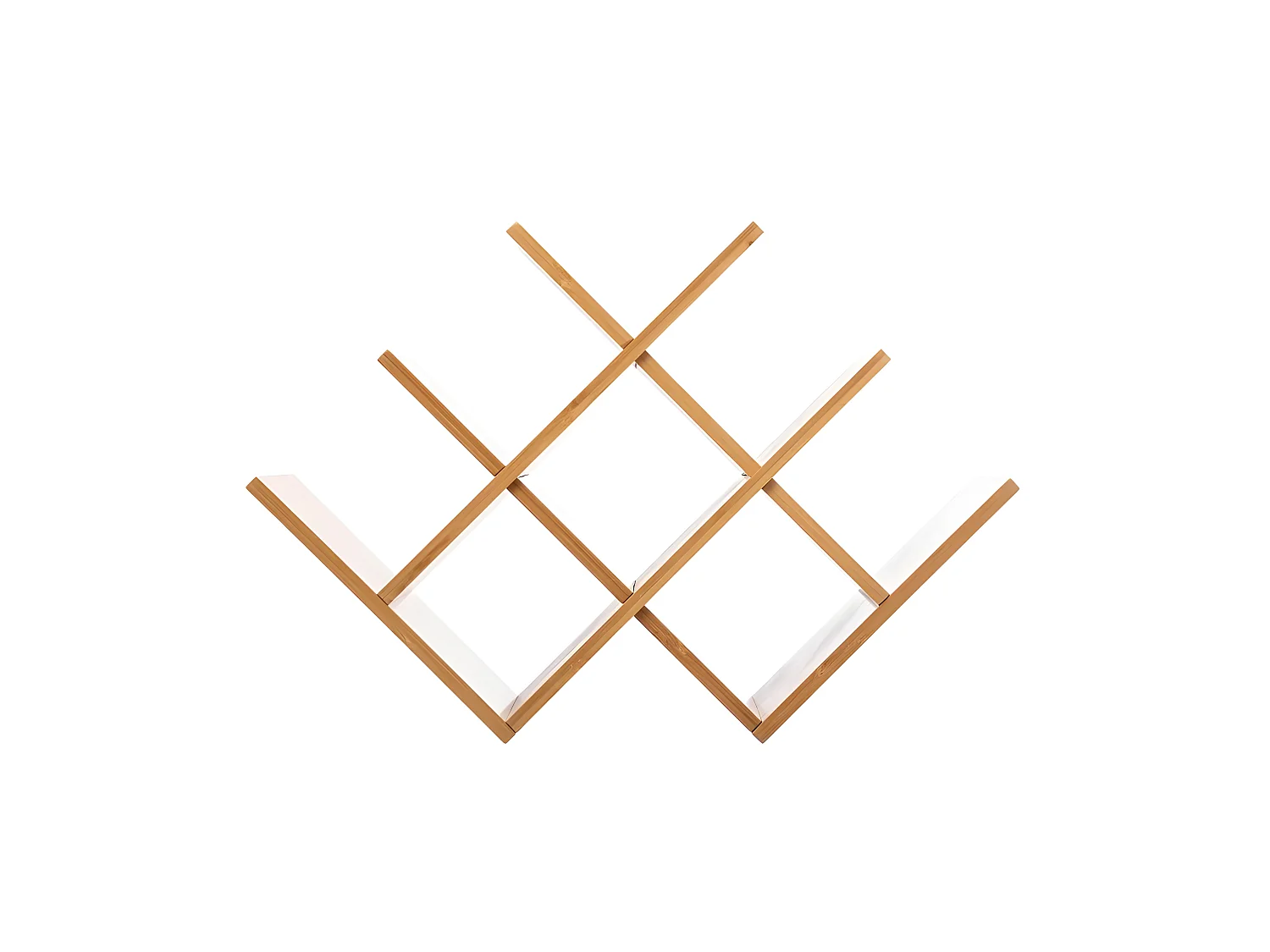 Range-bouteilles, étagère à bouteilles en bambou coloris naturel - Longueur 46,5 x Profondeur 16,5 x Hauteur 32 cm