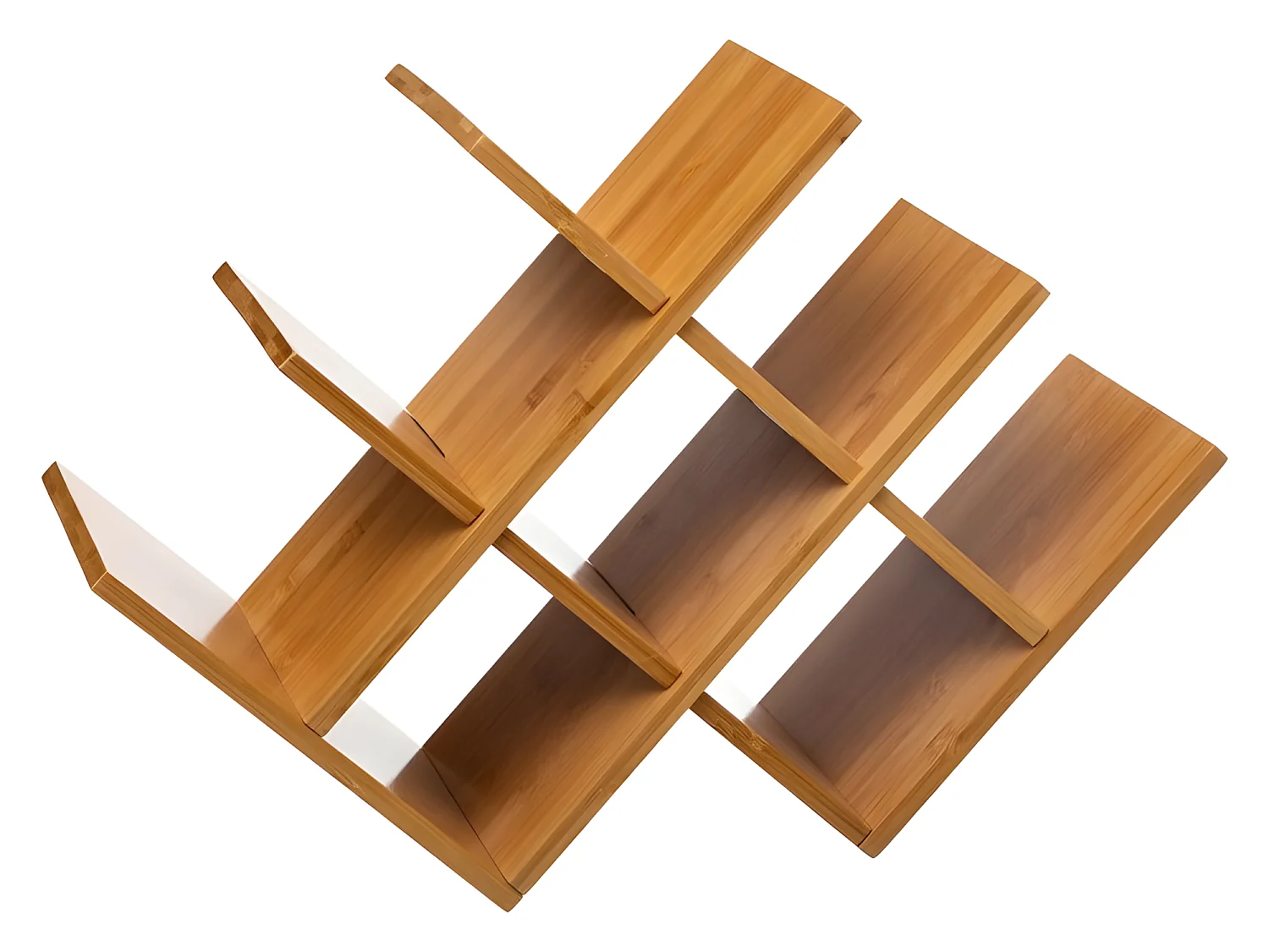 Range-bouteilles, étagère à bouteilles en bambou coloris naturel - Longueur 46,5 x Profondeur 16,5 x Hauteur 32 cm