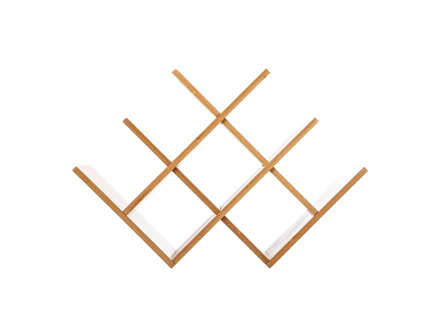 Range-bouteilles, étagère à bouteilles en bambou coloris naturel - Longueur 46,5 x Profondeur 16,5 x Hauteur 32 cm