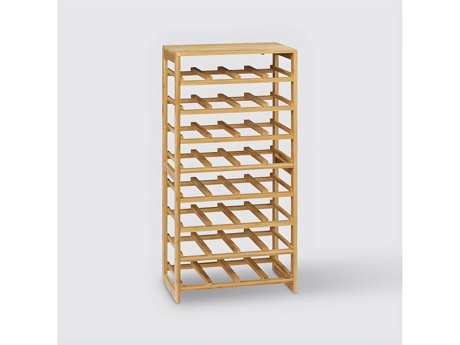 Range-bouteilles, étagère à bouteilles en bambou coloris naturel - Longueur 45 x Profondeur 24 x Hauteur 89 cm