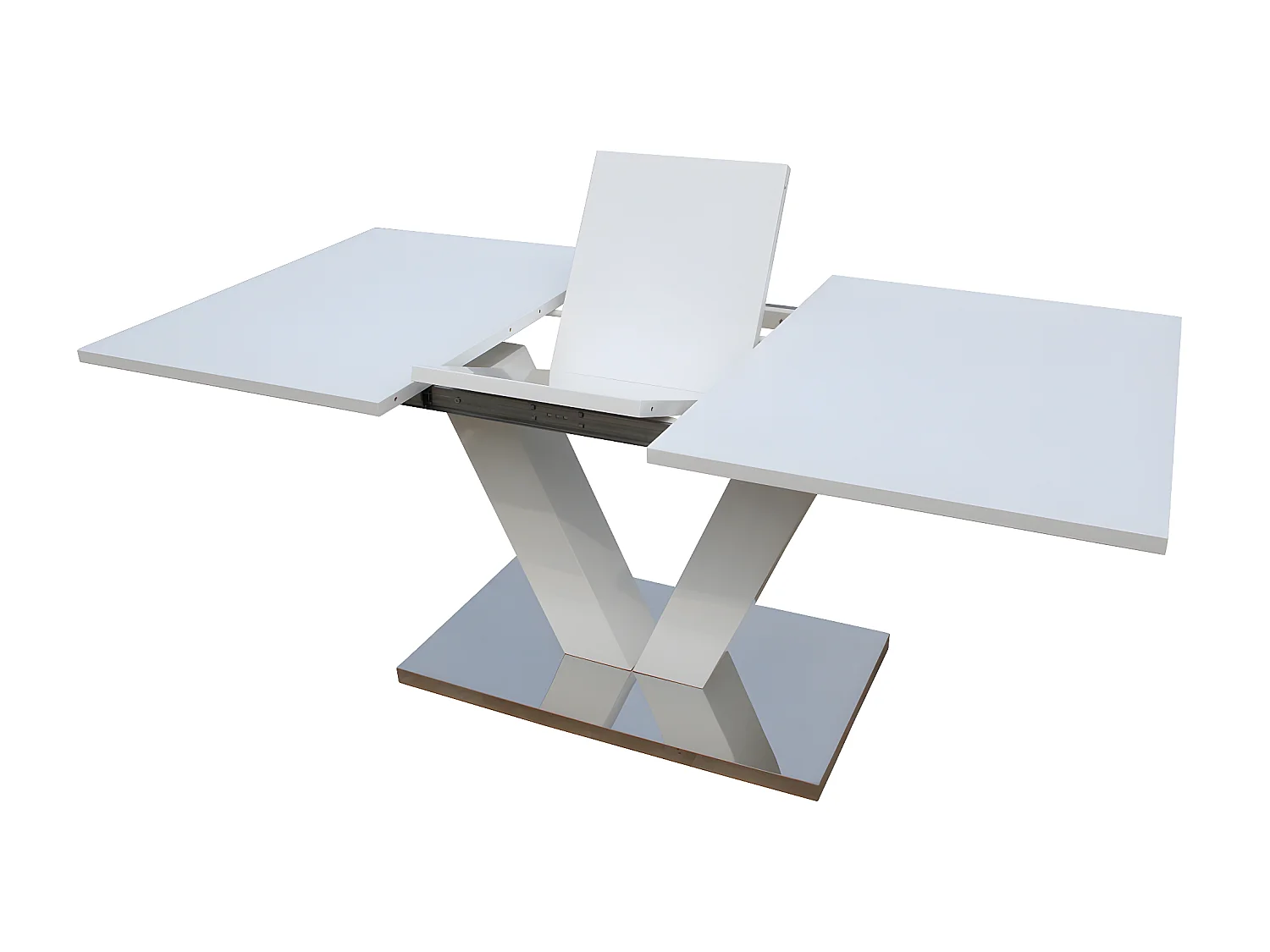 Table repas extensible "Lora" - Dimensions : 140/180 x 90 x 75 cm - Blanc laqué