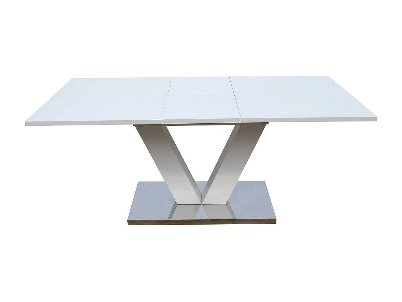Table repas extensible "Lora" - Dimensions : 140/180 x 90 x 75 cm - Blanc laqué