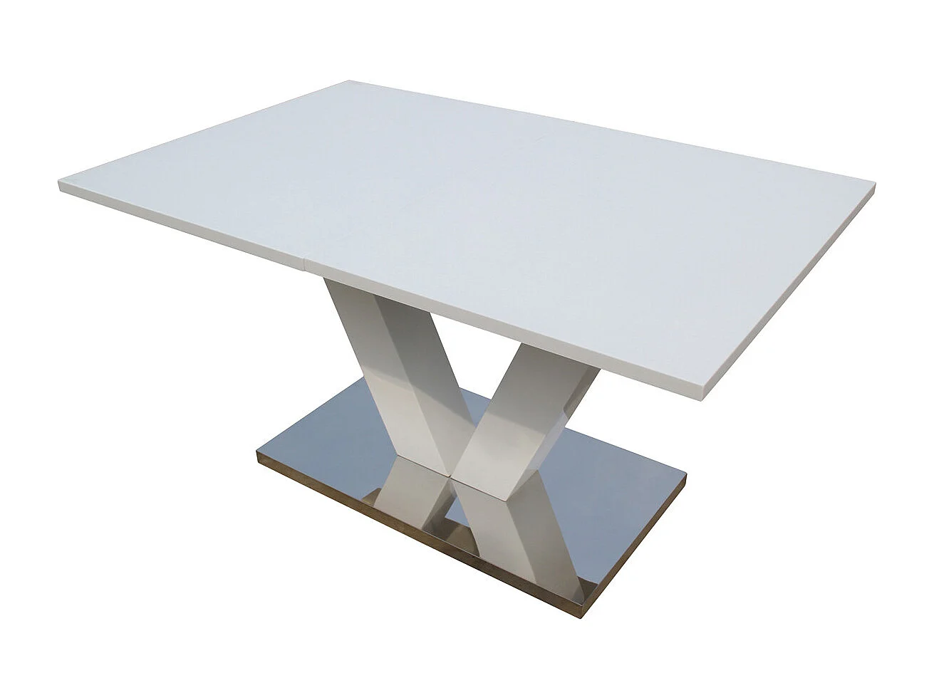 Table repas extensible "Lora" - Dimensions : 140/180 x 90 x 75 cm - Blanc laqué