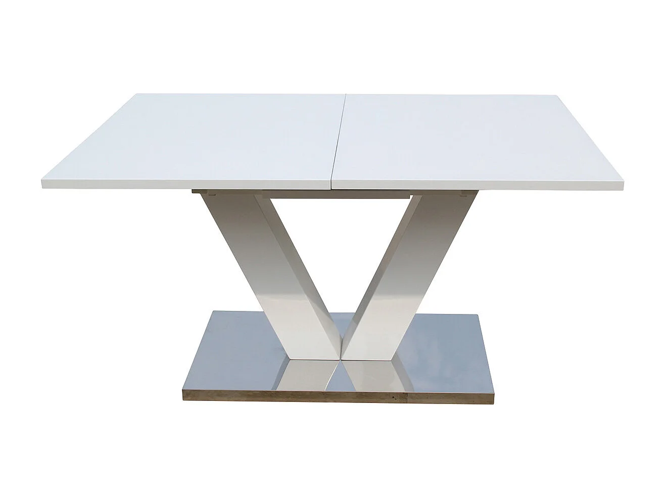 Table repas extensible "Lora" - Dimensions : 140/180 x 90 x 75 cm - Blanc laqué