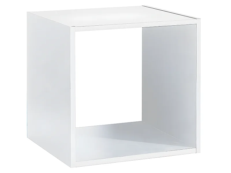 Etagère murale en panneaux de particules coloris blanc - Longueur 34,4 x Profondeur 32 x Heuteur 34,4 cm