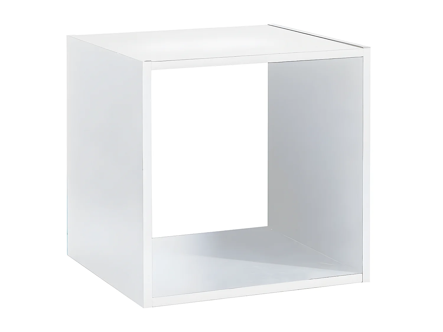 Etagère murale en panneaux de particules coloris blanc - Longueur 34,4 x Profondeur 32 x Heuteur 34,4 cm