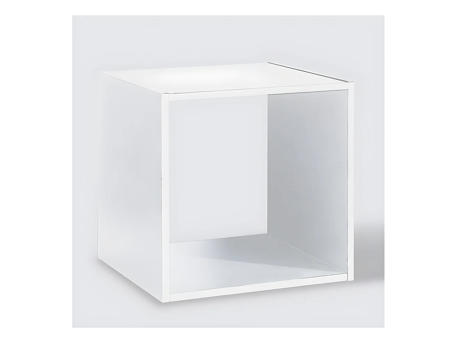 Etagère murale en panneaux de particules coloris blanc - Longueur 34,4 x Profondeur 32 x Heuteur 34,4 cm