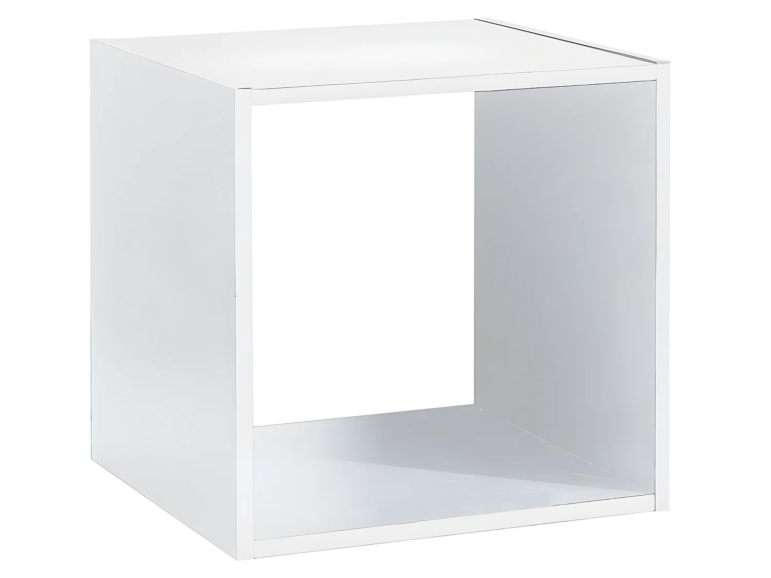 Etagère murale en panneaux de particules coloris blanc - Longueur 34,4 x Profondeur 32 x Heuteur 34,4 cm