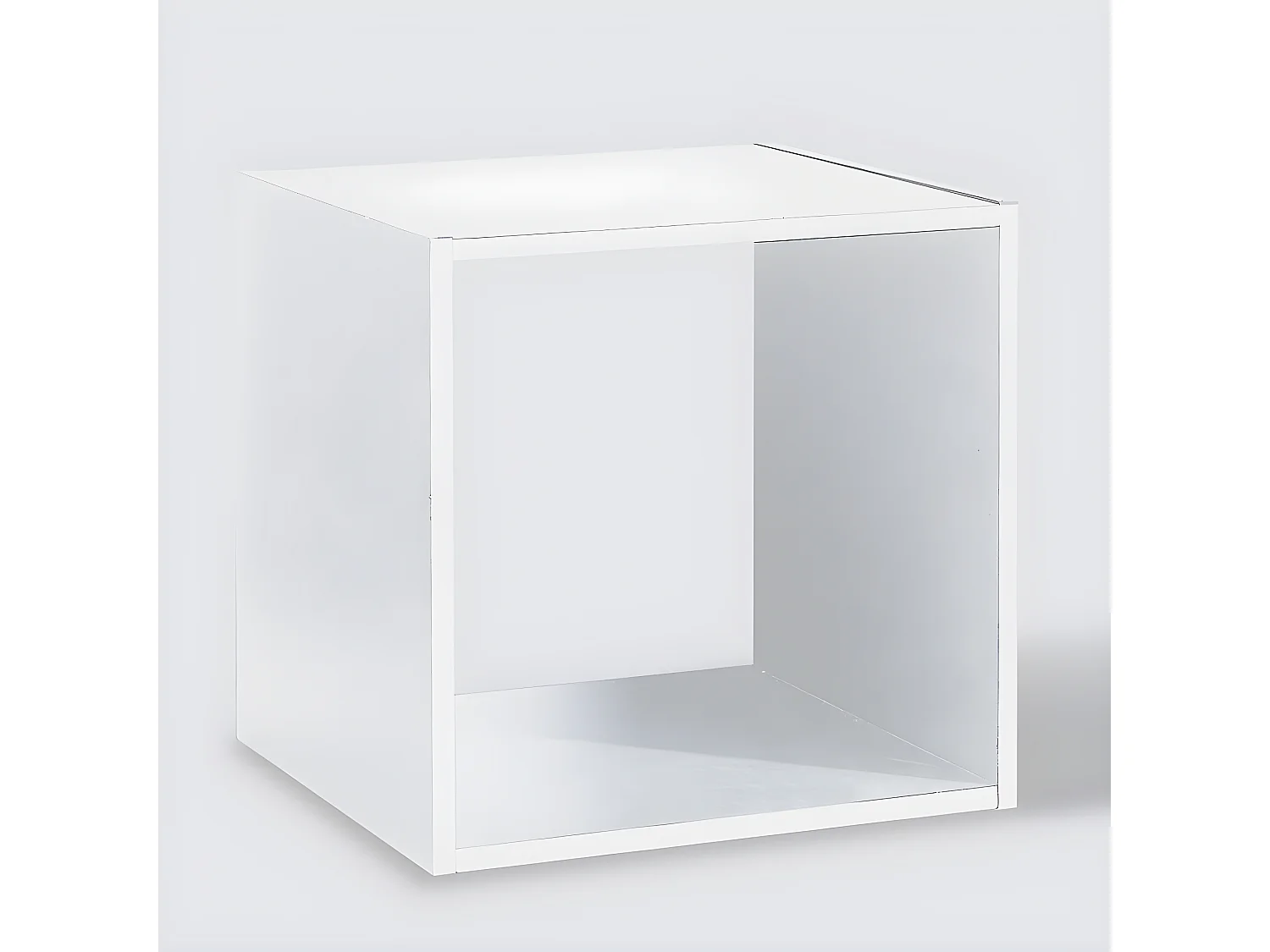 Etagère murale en panneaux de particules coloris blanc - Longueur 34,4 x Profondeur 32 x Heuteur 34,4 cm