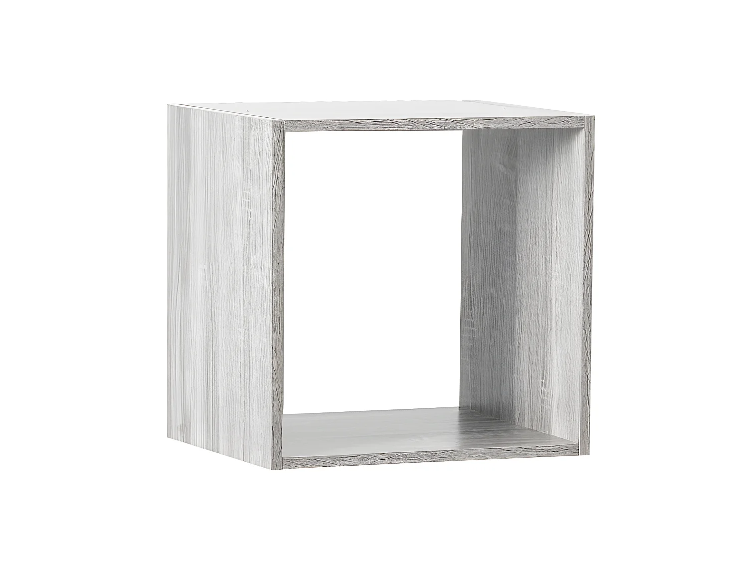 Etagère murale en panneaux de particules coloris gris - Longueur 34,4 x Profondeur 32 x Hauteur 34,4 cm