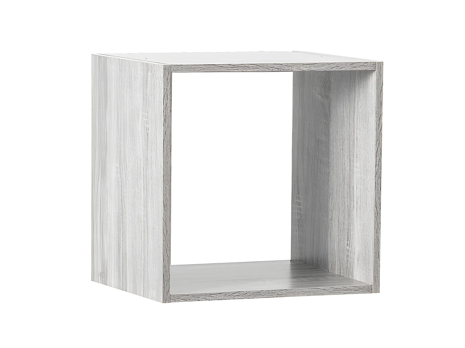 Etagère murale en panneaux de particules coloris gris - Longueur 34,4 x Profondeur 32 x Hauteur 34,4 cm