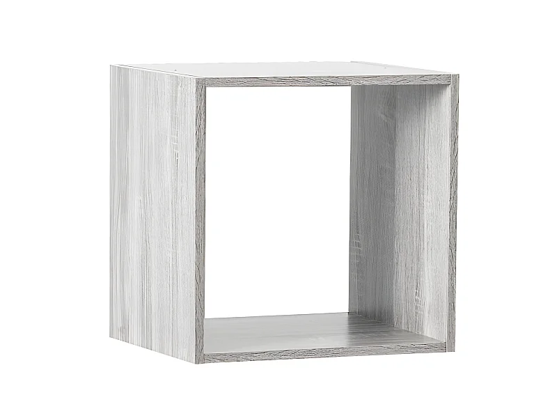 Etagère murale en panneaux de particules coloris gris - Longueur 34,4 x Profondeur 32 x Hauteur 34,4 cm
