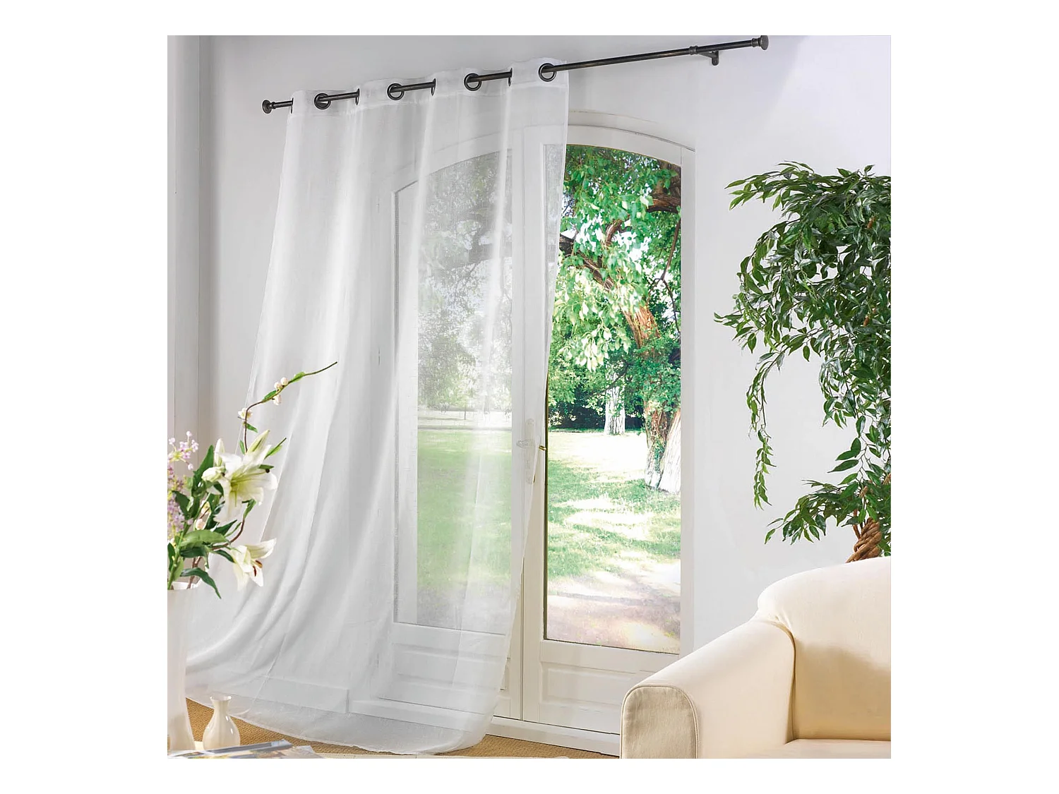 Rideau Voilage à Oeillets "Luminea" 140x240cm Blanc
