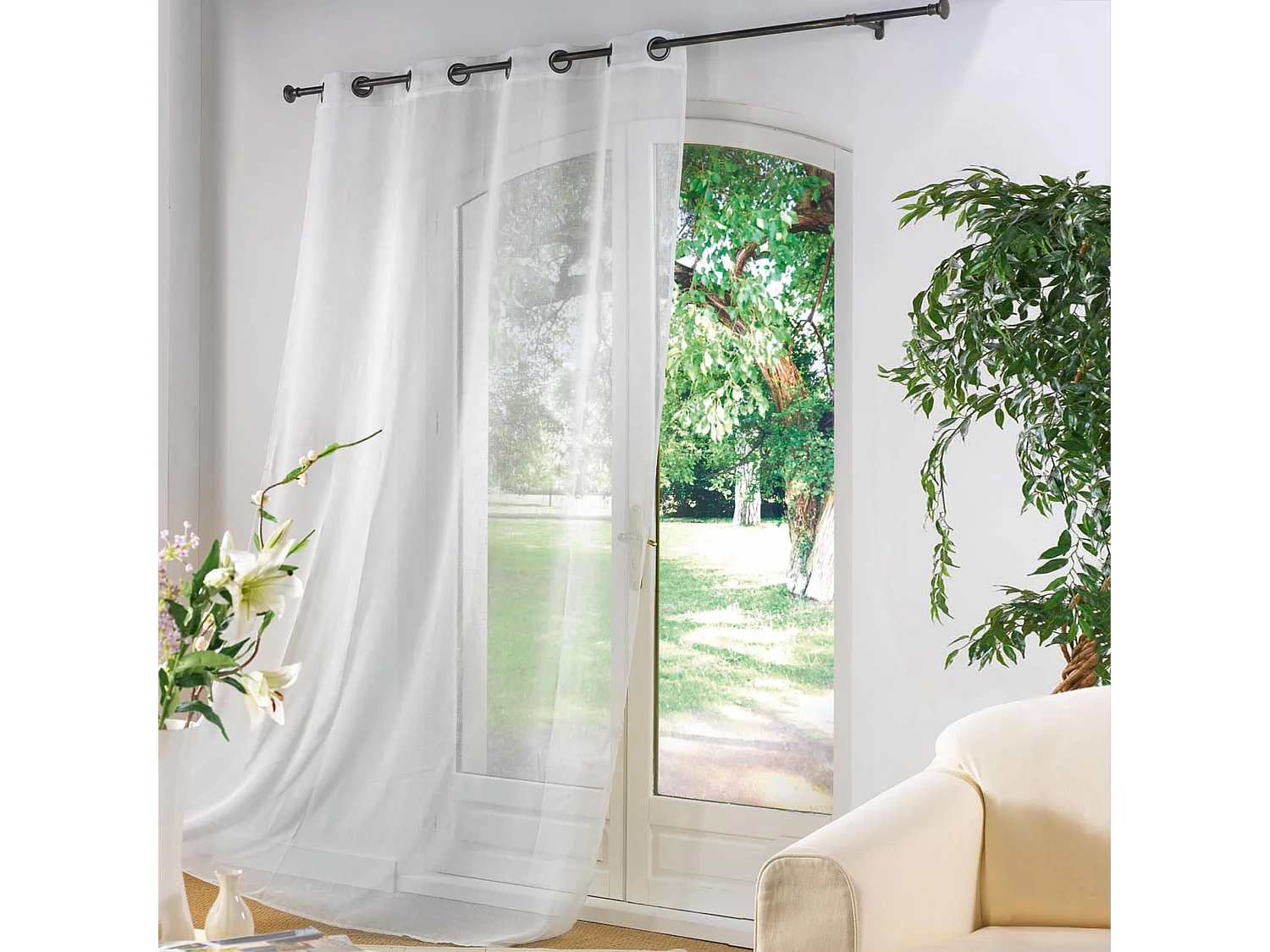 Rideau Voilage à Oeillets "Luminea" 140x240cm Blanc