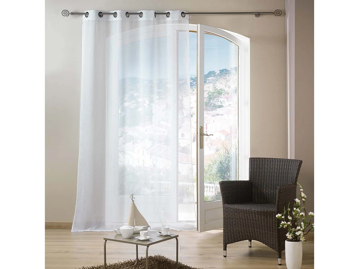 Rideau Voilage à Oeillets "Luminea" 140x240cm Blanc