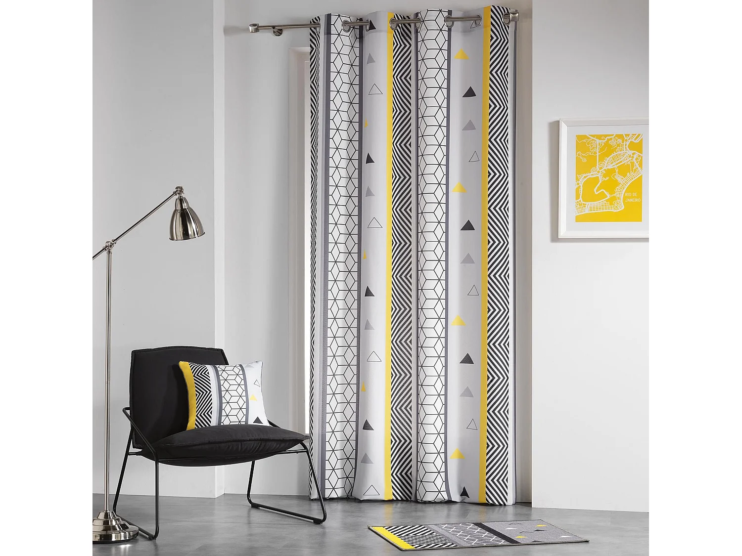 Rideau "Yellow Mix" 140x260cm Multicolore