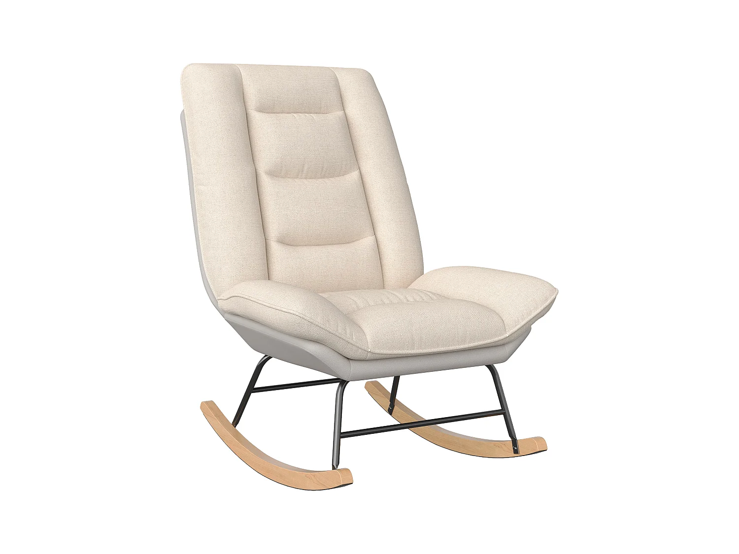 Fauteuil à bascule rembourré avec dossier réglable pour salon - chambre à coucher, balcon