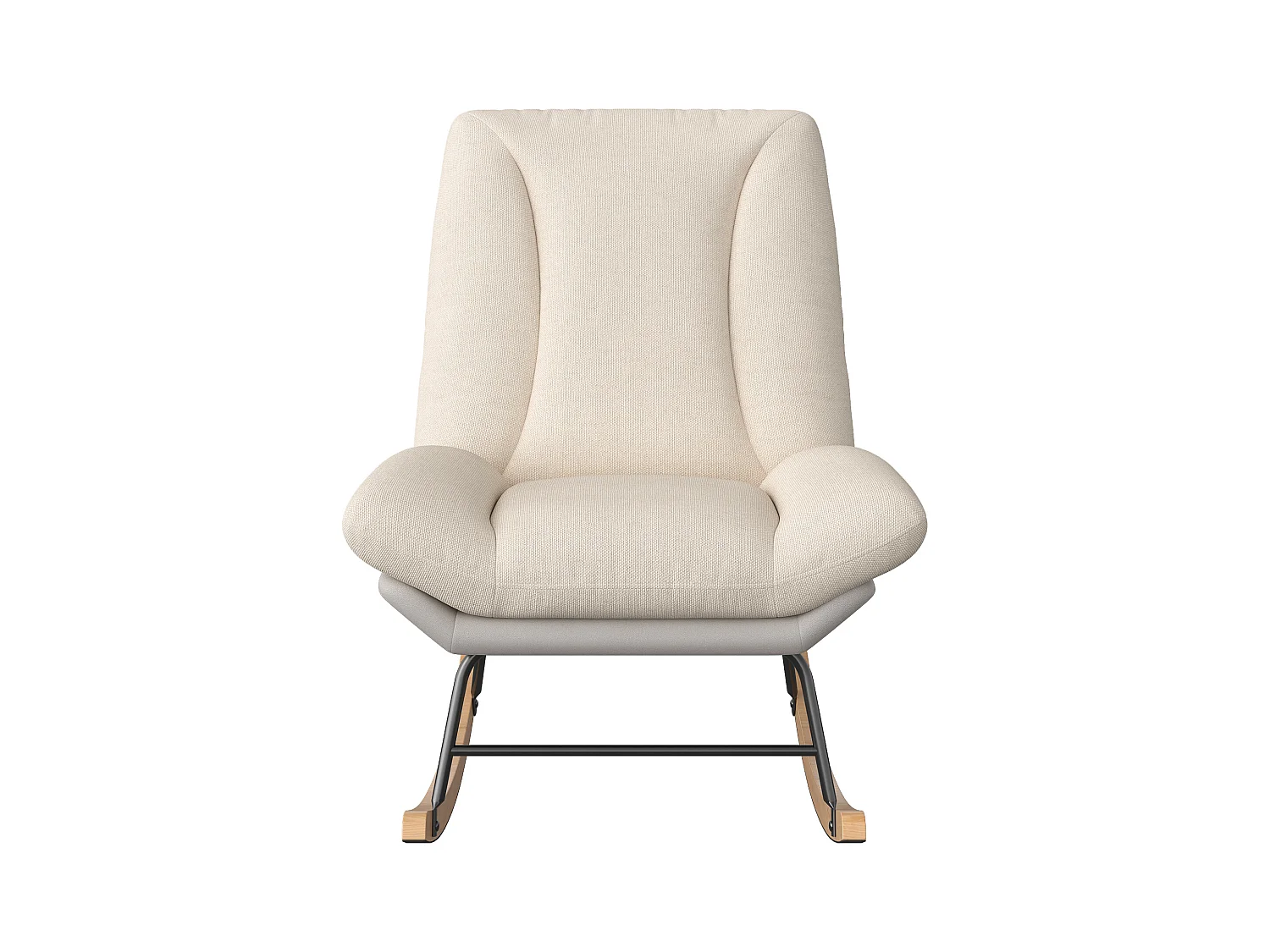 Fauteuil à bascule rembourré - avec dossier réglable, pour salon - chambre à coucher