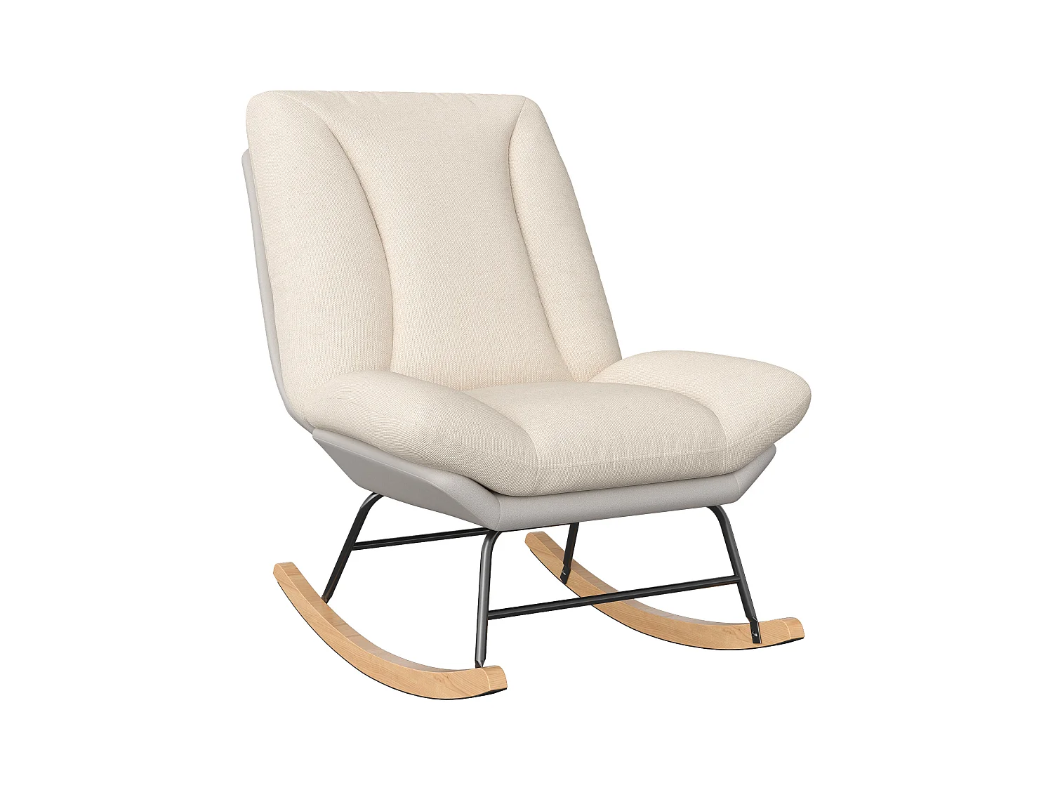 Fauteuil à bascule rembourré - avec dossier réglable, pour salon - chambre à coucher