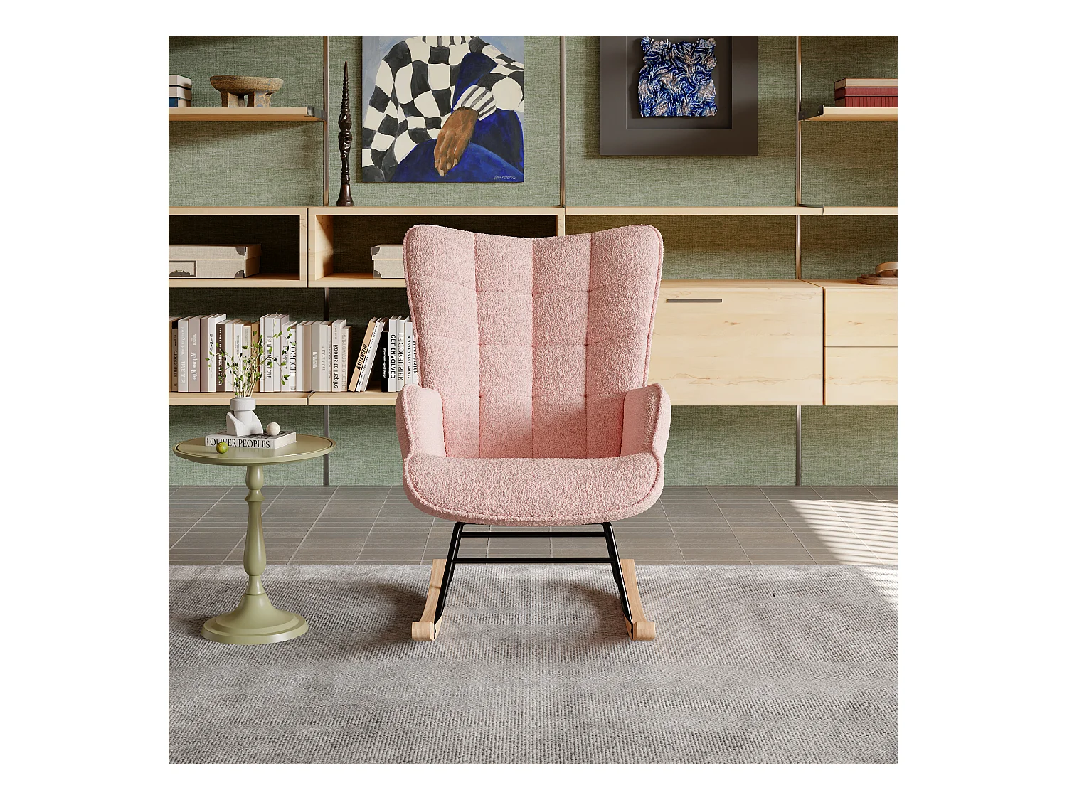 Schommelstoel voor volwassenen - Ergonomische schommelstoel voor buiten - voor de woonkamer - Roze