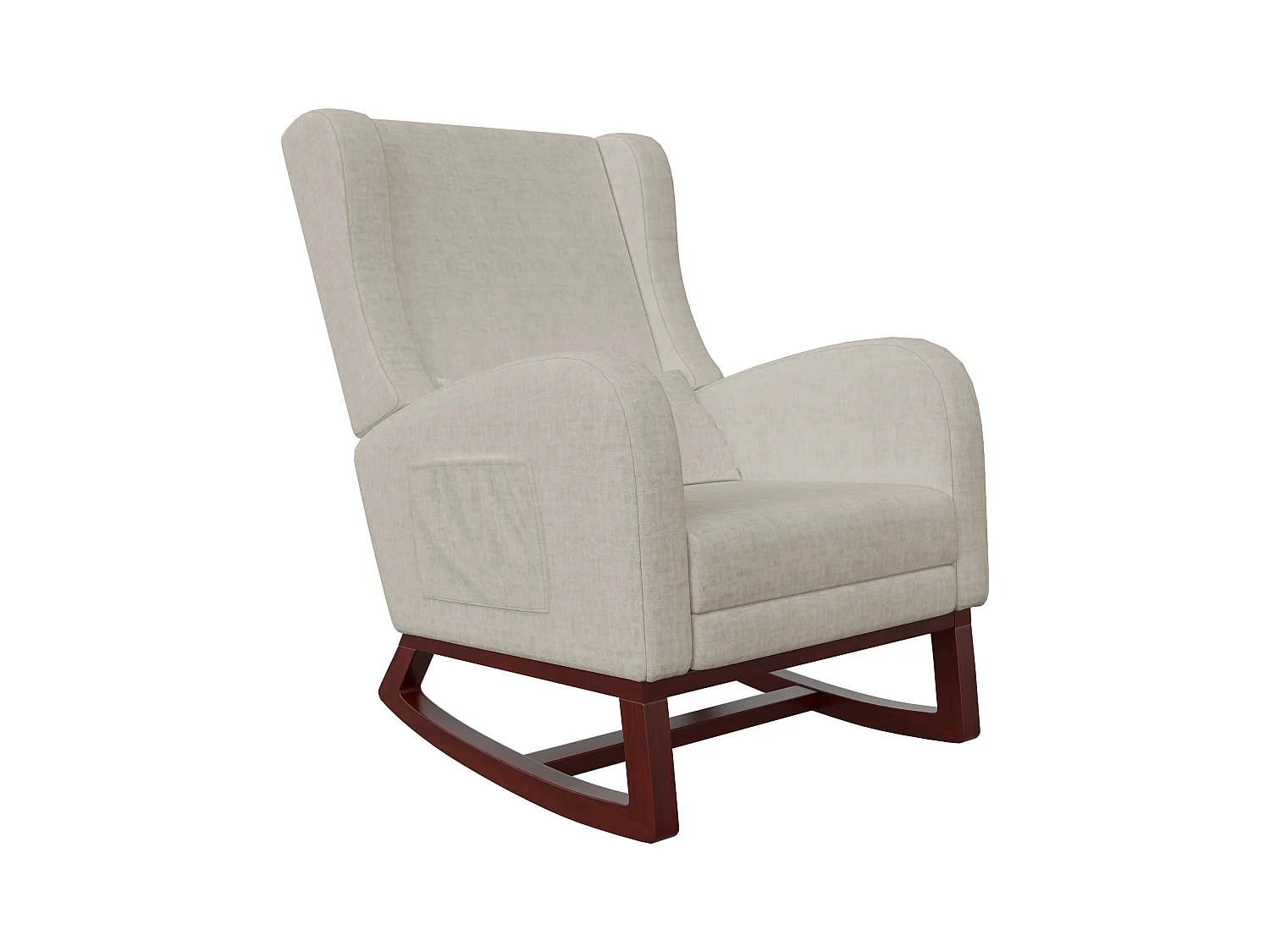 Fauteuil à bascule, Chaise à Bascule - Jambes Rétractable Chaise - Beige