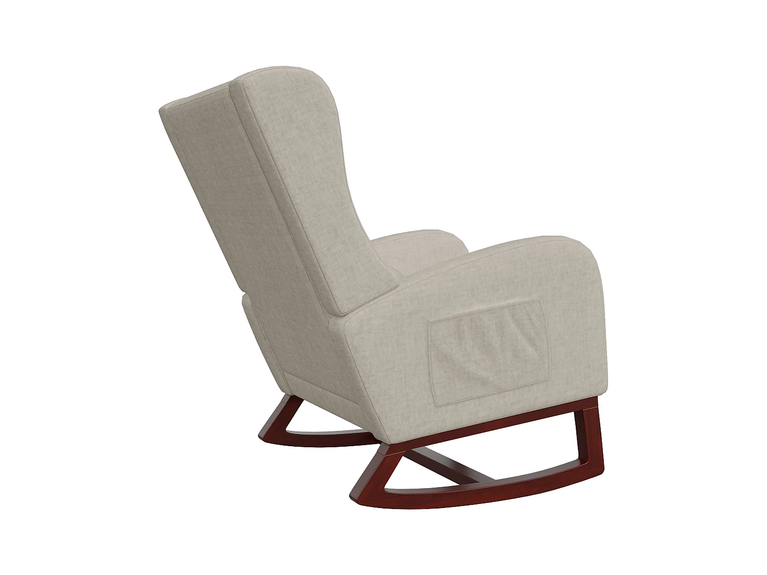 Schaukelstuhl, Schaukelstuhl - Stuhl mit einziehbaren Beinen - Beige